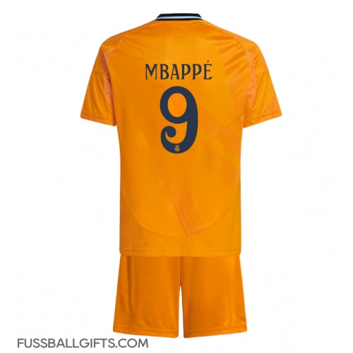 Real Madrid Kylian Mbappe #9 Fußballbekleidung Auswärtstrikot Kinder 2024-25 Kurzarm (+ kurze hosen)